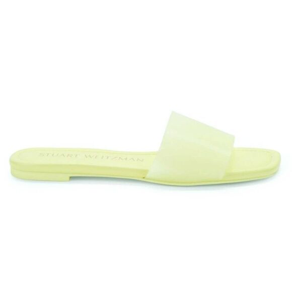 Stuart Weitzman Sandals  Eletric Lime Size 9.5 Summer Flats Clear Strap - Picture 1 of 7